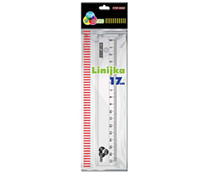 LINIJKA TOP-2000 17CM PLASTIKOWA PRZEZROCZYSTA