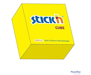 Bloczek STICK"N 76x76mm 400k żółty neonowy 21010