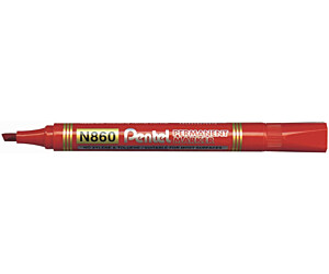 MARKER PERMANENTNY PENTEL N860B CZERWONY ŚCIĘTA KOŃCÓWKA