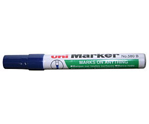 MARKER PERMANENTNY UNI 580B NIEBIESKI ŚCIĘTA KOŃCÓWKA