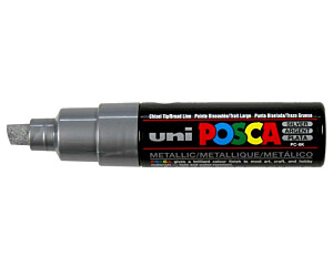 MARKER PERMANENTNY UNI PC-8K POSCA SREBRNY ŚCIĘTA KOŃCÓWKA 6 SZT