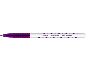 Długopis w gwiazdki SUPERFINE z supercienką końcówką, 0,5mm fioletowy TO-059 Toma