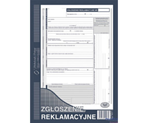 601-1 Zgłoszenie reklamacji MICHALCZYK&PROKOP A4 40 kartek