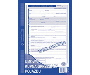 650-1 Umowa kupna - sprzedaży pojazdu MICHALCZYK&PROKOP A4 40 kartek