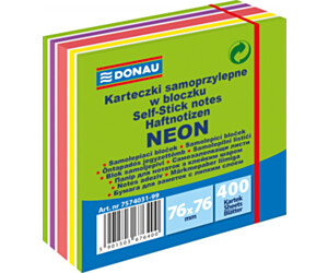 KOSTKA SAMOPRZYLEPNA 76X76 MIX KOLORÓW ZIELONY 400 KARTEK /12/ DONAU