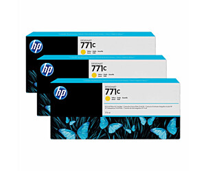 Zestaw trzech tuszy HP 771c do Designjet Z6200 | 3x775ml | Yellow