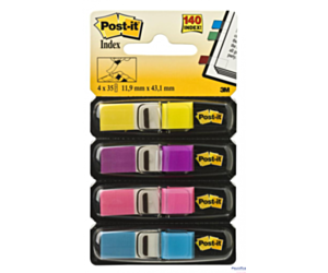 Zakładki indeksujące POST-IT 12x43mm neonowe 683-4AB 4x35szt 3M
