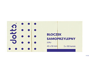 Bloczek samoprzylepny DOTTS 40x50 żółty 100 kartek (3szt) (NS50/40/3/D)