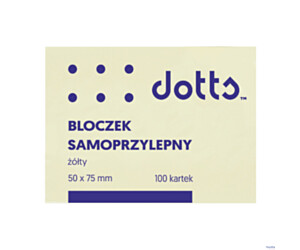 Bloczek samoprzylepny DOTTS 50x75 żółty 100 kartek (NS50/75/D)