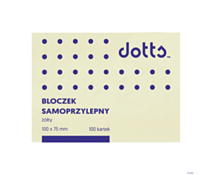 Bloczek samoprzylepny DOTTS 75x100 żółty 100 kartek (NS100/75/D)