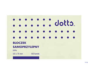 Bloczek samoprzylepny DOTTS 75x125 żółty 100 kartek (NS125/75/D)