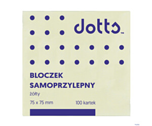 Bloczek samoprzylepny DOTTS 75x75 żółty 100 kartek (HNS75/75/D)
