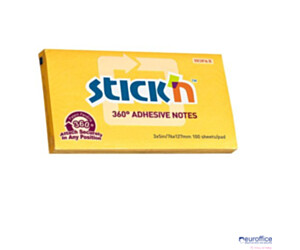 Bloczek STICK"N 127x76mm 360stopni ciemno zółty 21555