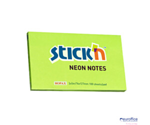 Bloczek STICK"N 127x76mm zielony neon 100k 21171 STICK"N
