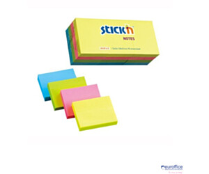 Bloczek STICK"N 38x51mm mix neonowy 12 bloczków x 100 kartek 21532