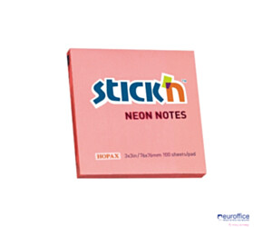 Bloczek STICK"N 76x76mm różowy neonowy 100k 21166 STICK"N