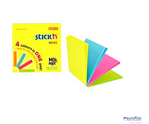 Bloczek STICK"N MAGIC PAD 76x76mm neon mix kolorów 21571