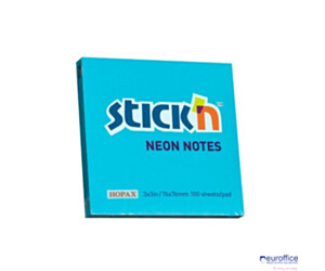 Bloczek STICKN 76x76mm niebieski neonowy 100k 21209 STICKN