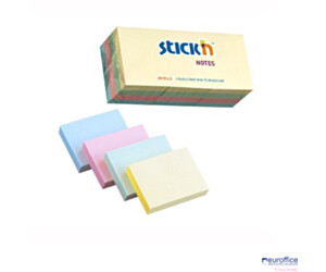 Bloczki STICK"N 38x51mm mix pastelowy 12bloczków x 100 kartek 21531