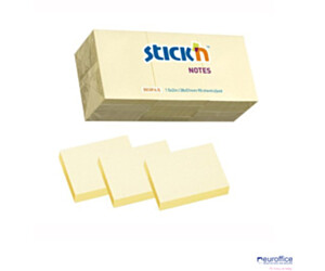 Bloczki STICK"N 38x51mm żółty pastele 12bloczków x 100 kartek 21530
