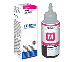 Butelka z tuszem Epson T6643 do L-100/200/210/300/355/550 | 70ml | magenta