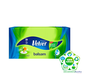 Chusteczki VELVET BALSAM ALOESU I NAGIETEK (70sztuk) 3 warstwy