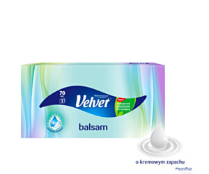Chusteczki VELVET BALSAM O KREMOWYM ZAPACHU (70sztuk) 3 warstwy