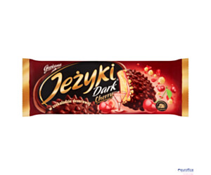 Ciastka JEŻYKI Dark Cherry 140g w czekoladzie deserowej