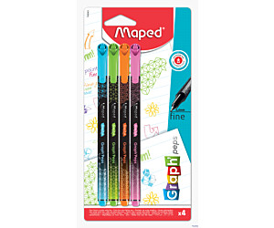 Cienkopis GRAPH PEPS DECO kolory fancy 4 szt blister Maped 749043