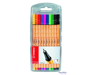 Cienkopis STABILO point 8810 0.4mm zestaw 10szt. w plastikowym etui