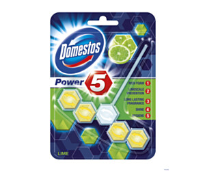 DOMESTOS Zawieszka do toalety KOSTKA POWER5 LIME 9x55g 96972