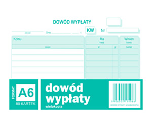 Dowód Wypłaty KW, A6 80 kartek, 10-402-5 DOTTS