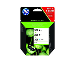 Zestaw trzech tuszy HP 301 do Deskjet 1000/2000 | 3 x3 ml | Black x2, Color x1