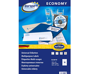 Etykiety uniwersalne ELA019 105 x 37 100 ark. Economy Europe100 by Avery Zweckform