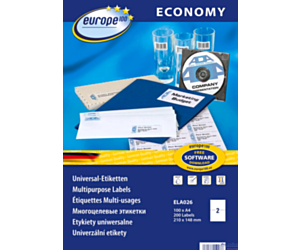 Etykiety uniwersalne ELA026 210 x 148 100 ark Economy Europe100 by Avery Zweckform
