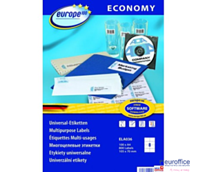 Etykiety uniwersalne białe ELA036 105 x 70 100 ark. Economy Europe10 Avery Zweckform