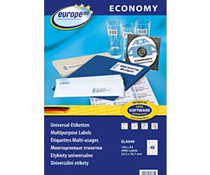Etykiety uniwersalne ELA049 52,5 x 29,7 100 ark Economy Europe100 by Avery Zweckform białe