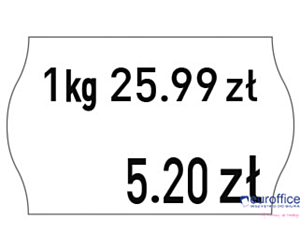 Etykiety cenowe w rolce do metkownicy dwurzędowej Meto, 26x16 mm, białe opakowanie 6 rolek M30014335