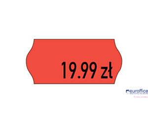 Etykiety cenowe w rolce do metkownicy jednorzędowej Meto, 26x12 mm, czerwone opakowanie 6 rolek M30014351