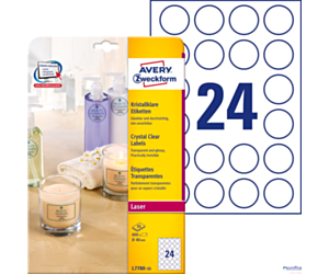 Etykiety Crystal Clear L7780-25 Q40 25 ark. przezroczyste Avery Zweckform