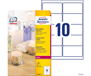 Etykiety Crystal Clear L7783-25 96 x 50,8 25 ark przezroczyste Avery Zweckform