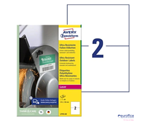 Etykiety polietylenowe ultra resistant, A4, 40 ark./op., 210x148mm, AVERY ZWECKFORM, L7916-40 SALE