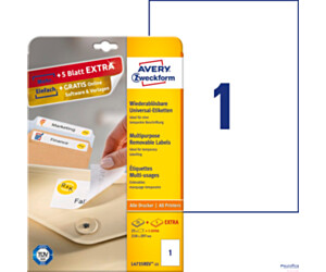 Etykiety uniwersalne L4735REV-25 210x297 30 ark Usuwalne Avery Zweckform