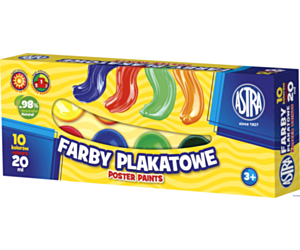 Farby plakatowe Astra 10 kolorów - 20 ml, 301115004