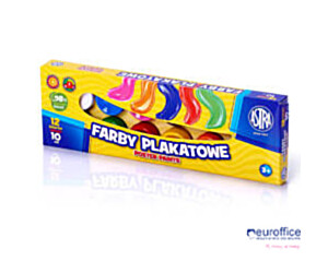 Farby plakatowe Astra 12 kolorów - 10 ml