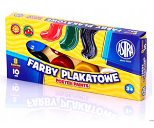 Farby plakatowe Astra 8 kolorów - 10 ml