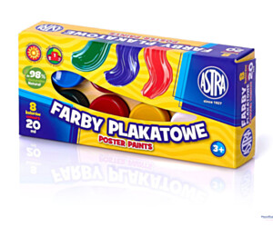 Farby plakatowe Astra 8 kolorów - 20 ml