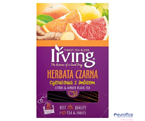 Herbata IRVING cytrusowa z imbirem 20 kopert 1,5g czarna