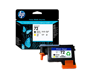 Głowica HP 72 Vivera do Designjet T610/1100/1200/1300 | matte black + yellow