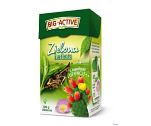 Herbata BIG-ACTIVE kawał.OPUNCJI 100g liściasta zielona